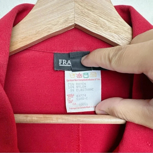 Frank Lyman  Womens Size 6 Double Button Red Cropped Blazer - Picture 12 of 15